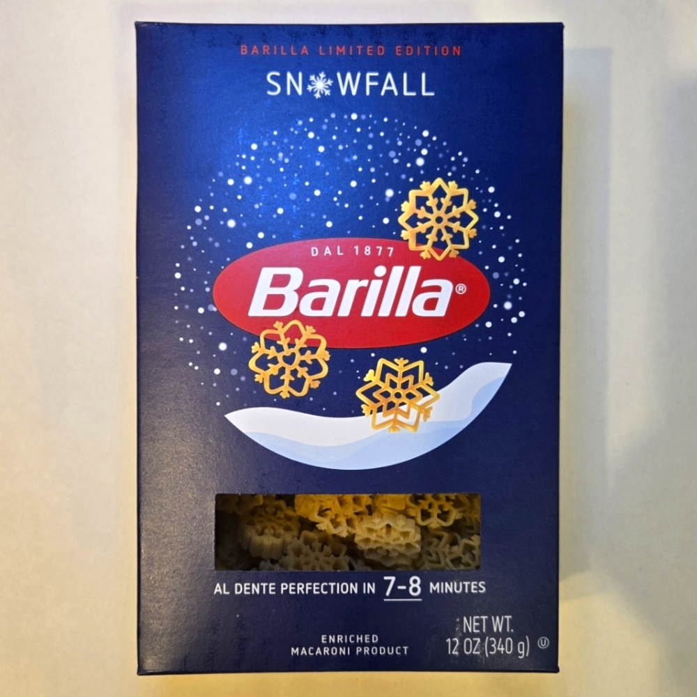 Barilla Snowfall Pasta Limited Edition - Snowflake Shapes - 12 oz Pkg HOLIDAY